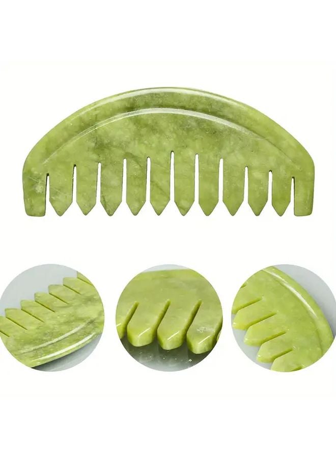 Square Jade Head Comb Massage Tool Natural Stone Scalp Care Massager - Image 5